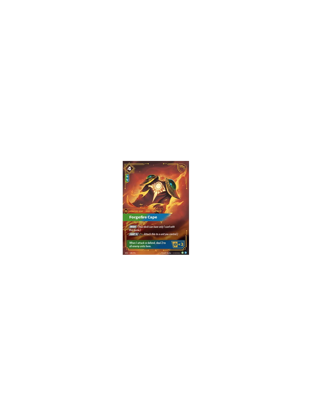 Forgefire Cape de Riftbound en 02 - Spiritforged | La Cueva Roja