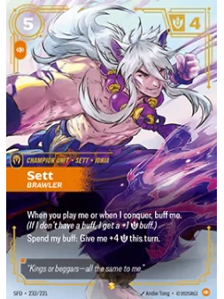 Sett, Brawler (V.1 - Showcase) de Riftbound en 02 - Spiritforged | La Cueva Roja