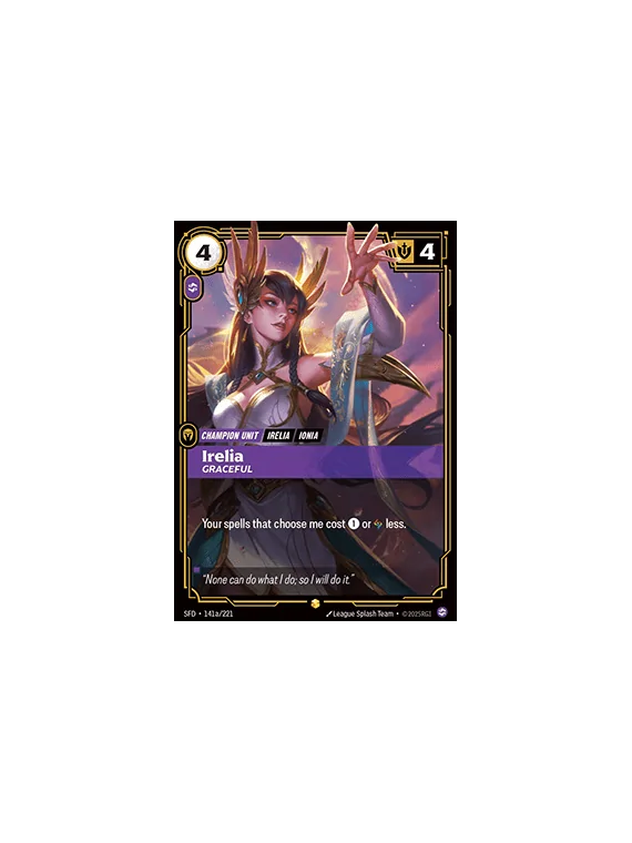 Irelia, Graceful (V.2 - Showcase) de Riftbound en 02 - Spiritforged | La Cueva Roja