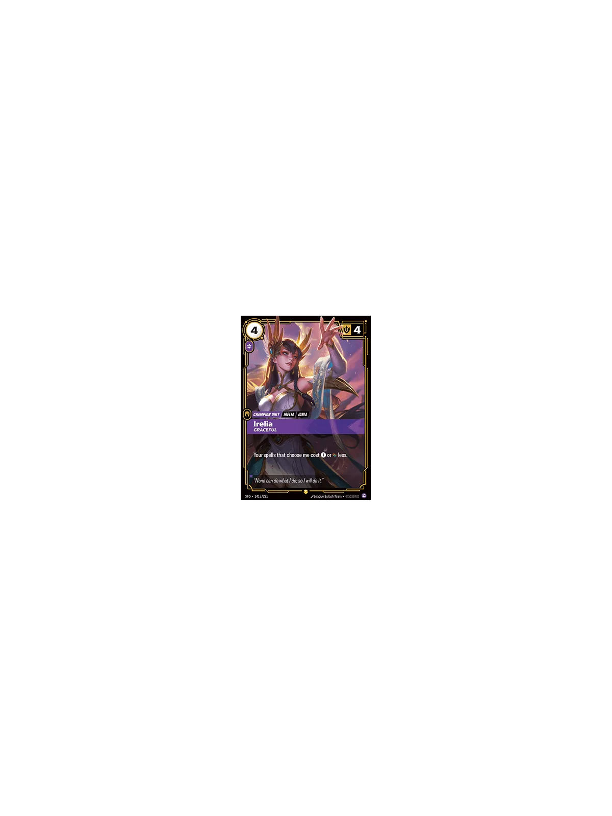 Irelia, Graceful (V.2 - Showcase) de Riftbound en 02 - Spiritforged | La Cueva Roja