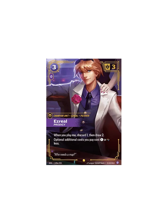 Ezreal, Prodigy (V.2 - Showcase) de Riftbound en 02 - Spiritforged | La Cueva Roja