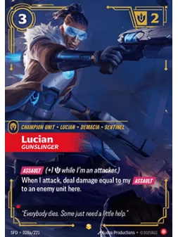 Lucian, Gunslinger (V.2 - Showcase) de Riftbound en 02 - Spiritforged | La Cueva Roja