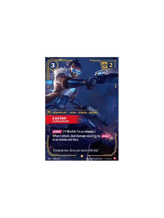 Lucian, Gunslinger (V.2 - Showcase) de Riftbound en 02 - Spiritforged | La Cueva Roja