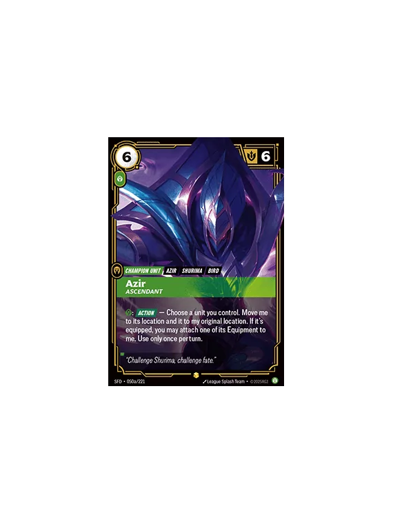 Azir, Ascendant (V.2 - Showcase) de Riftbound en 02 - Spiritforged | La Cueva Roja