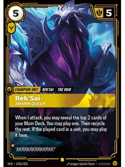 Rek'Sai, Swarm Queen (V.2 - Showcase) de Riftbound en 02 - Spiritforged | La Cueva Roja