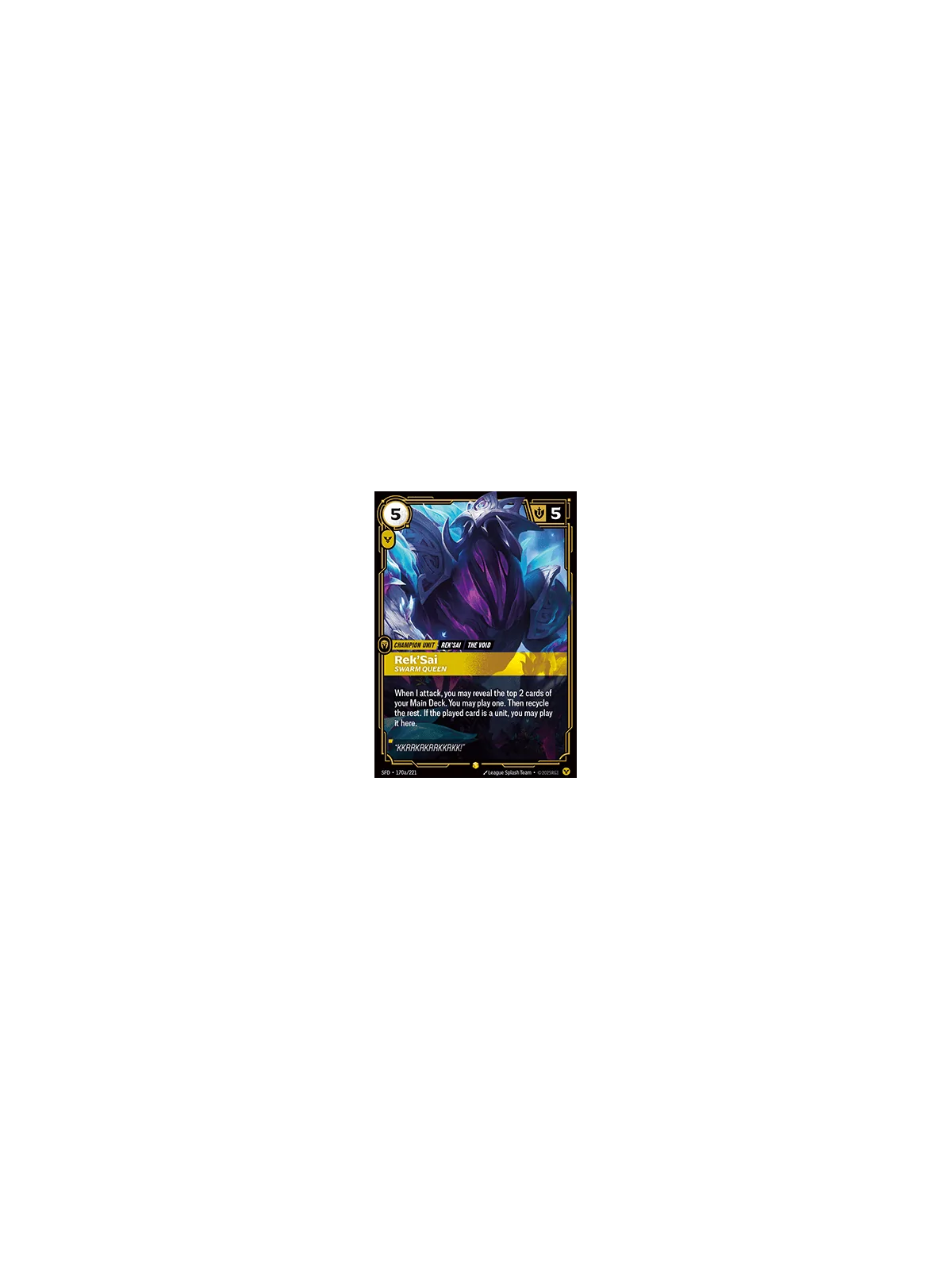Rek'Sai, Swarm Queen (V.2 - Showcase) de Riftbound en 02 - Spiritforged | La Cueva Roja