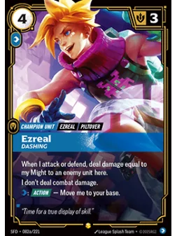 Ezreal, Dashing (V.2 - Showcase) de Riftbound en 02 - Spiritforged | La Cueva Roja