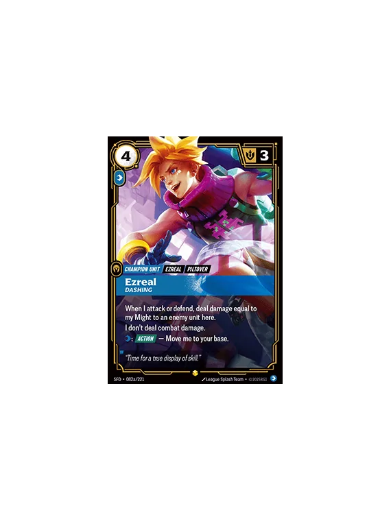 Ezreal, Dashing (V.2 - Showcase) de Riftbound en 02 - Spiritforged | La Cueva Roja