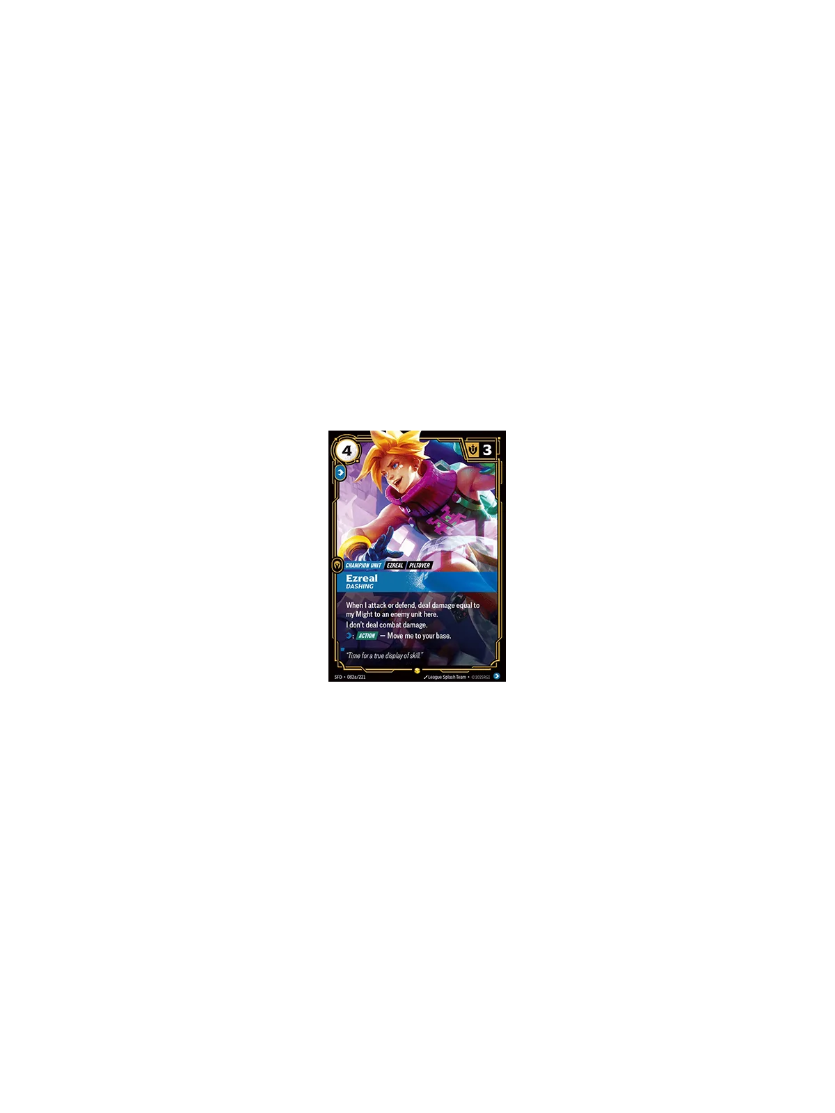 Ezreal, Dashing (V.2 - Showcase) de Riftbound en 02 - Spiritforged | La Cueva Roja
