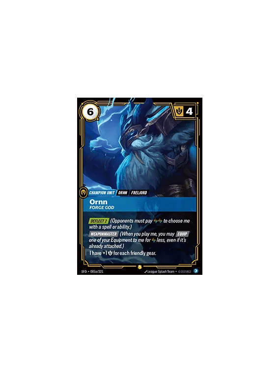 Ornn, Forge God (V.2 - Showcase) de Riftbound en 02 - Spiritforged | La Cueva Roja