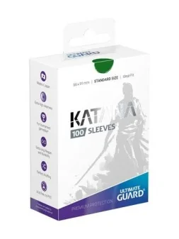 Ultimate Guard Katana Sleeves Tamaño Estándar Verde (100) de Ultimate Guard en Fundas | La Cueva Roja