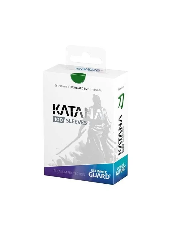 Ultimate Guard Katana Sleeves Tamaño Estándar Verde (100) de Ultimate Guard en Fundas | La Cueva Roja