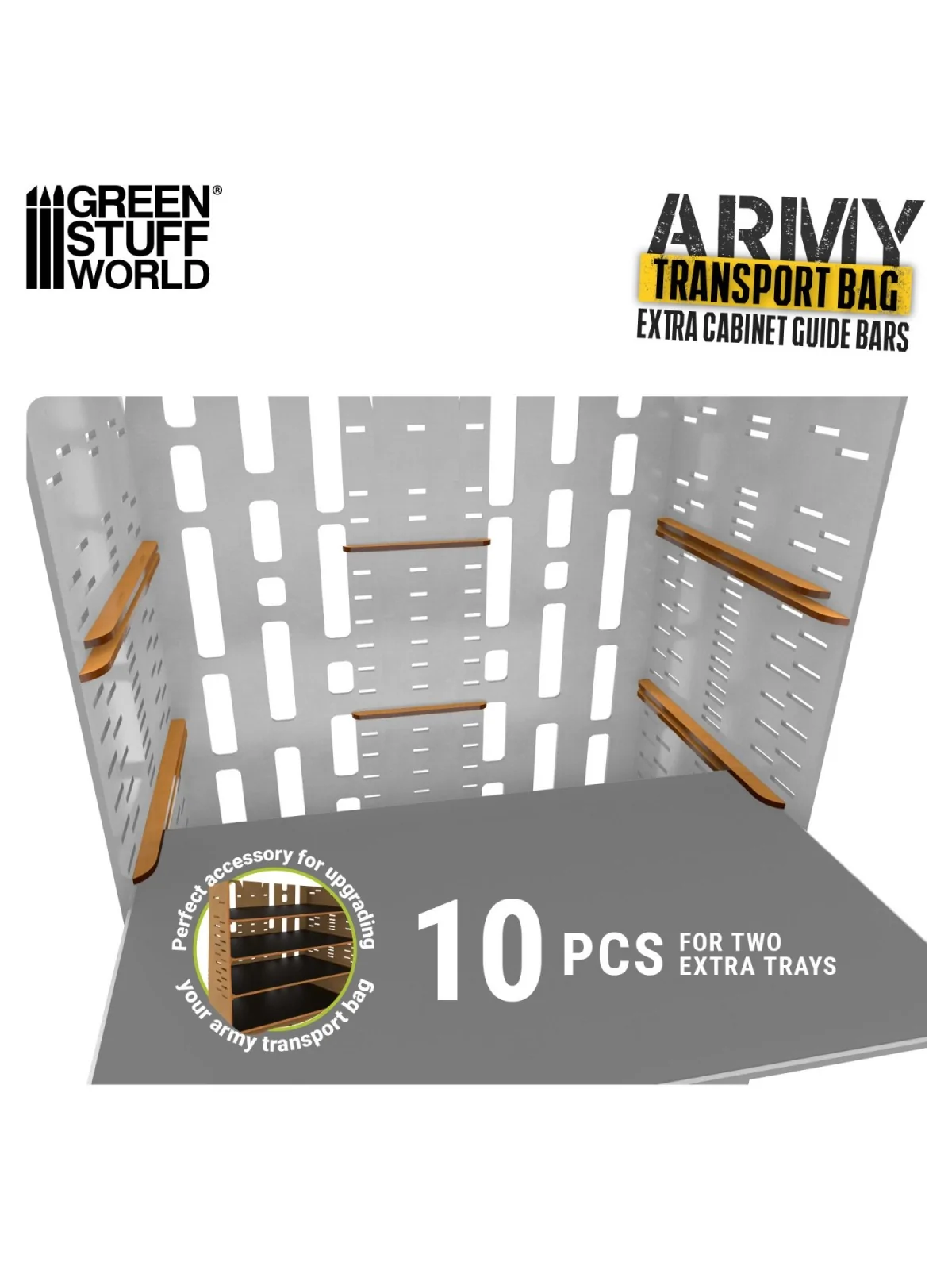 Carriles Extra para Maletines de Transporte de Miniaturas de Green Stuff World en Modelismo | La Cueva Roja