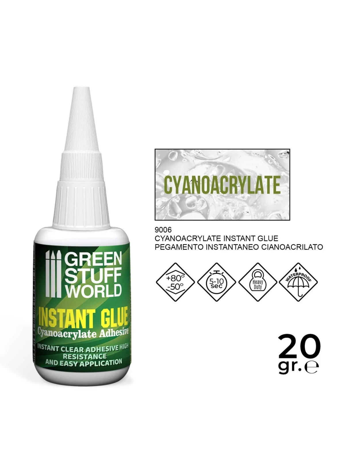 Pegamento Cianoacrilato 20gr de Green Stuff World en Modelismo | La Cueva Roja