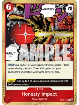 Honesty Impact (OP11-018) (V.1) de Bandai en OP11 - A Fist of Divine Speed | La Cueva Roja