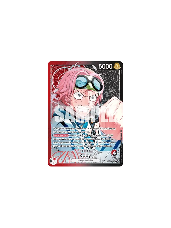 Koby (OP11-001) (V.2) de Bandai en OP11 - A Fist of Divine Speed | La Cueva Roja