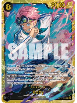 Koby (OP11-119) (V.1) de Bandai en OP11 - A Fist of Divine Speed | La Cueva Roja