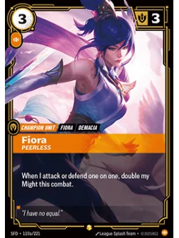 Fiora, Peerless (V.2 - Showcase) de Riftbound en 02 - Spiritforged | La Cueva Roja