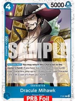 Dracule Mihawk (P-081) (V.2) de Bandai en PRB-02 - The Best 2 - Premium Booster | La Cueva Roja