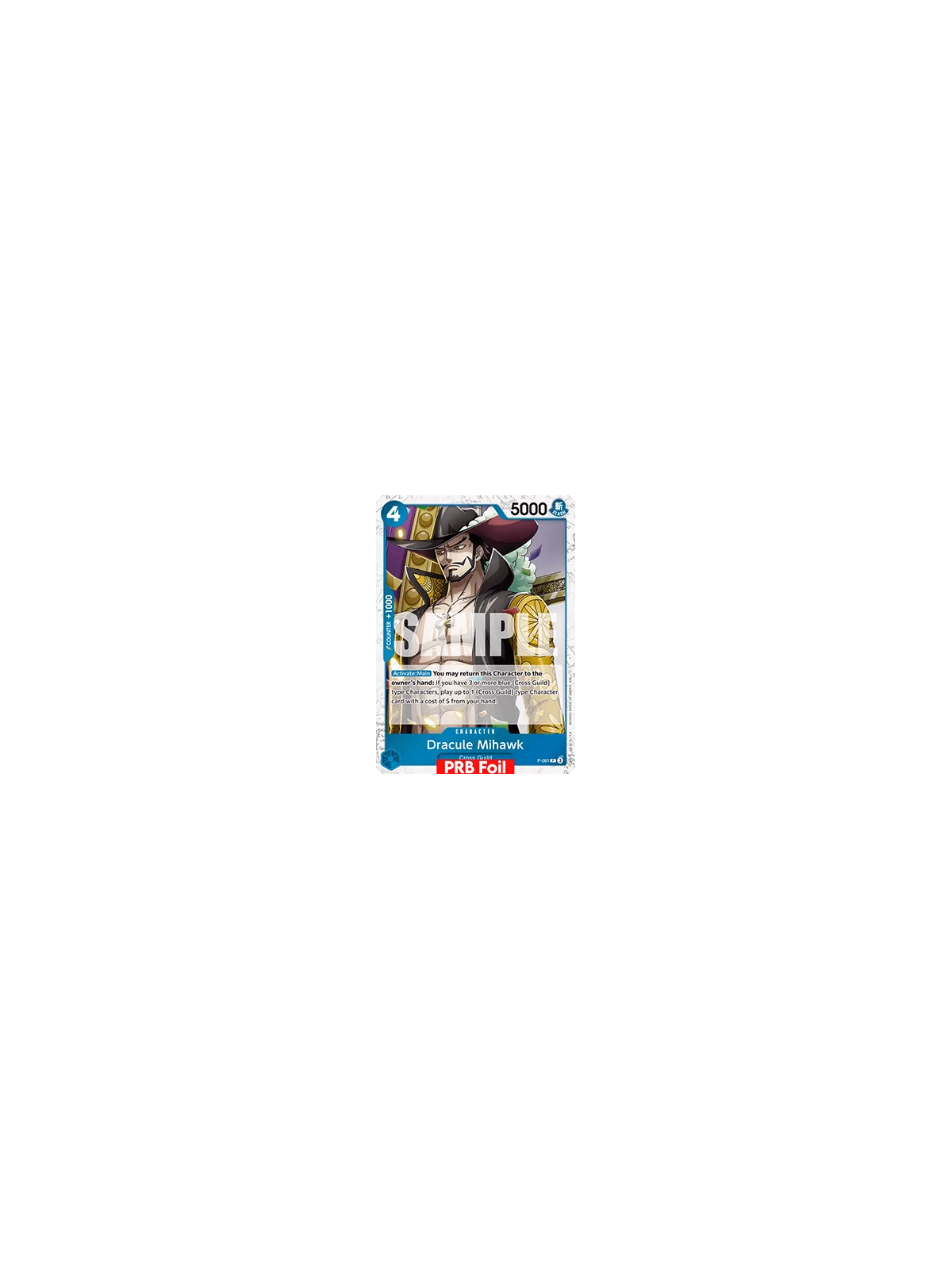 Dracule Mihawk (P-081) (V.2) de Bandai en PRB-02 - The Best 2 - Premium Booster | La Cueva Roja
