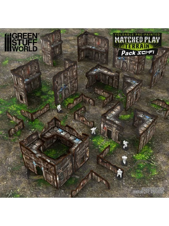 Pack de Escenografía Matched Play Plegable Pre-Pintada: Sci-Fi de Green Stuff World en Modelismo | La Cueva Roja