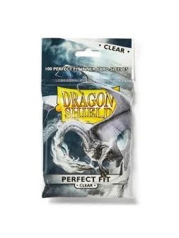 Dragon Shield: Standard Perfect Fit Sleeves Clear (100) de Dragon Shield en Fundas | La Cueva Roja