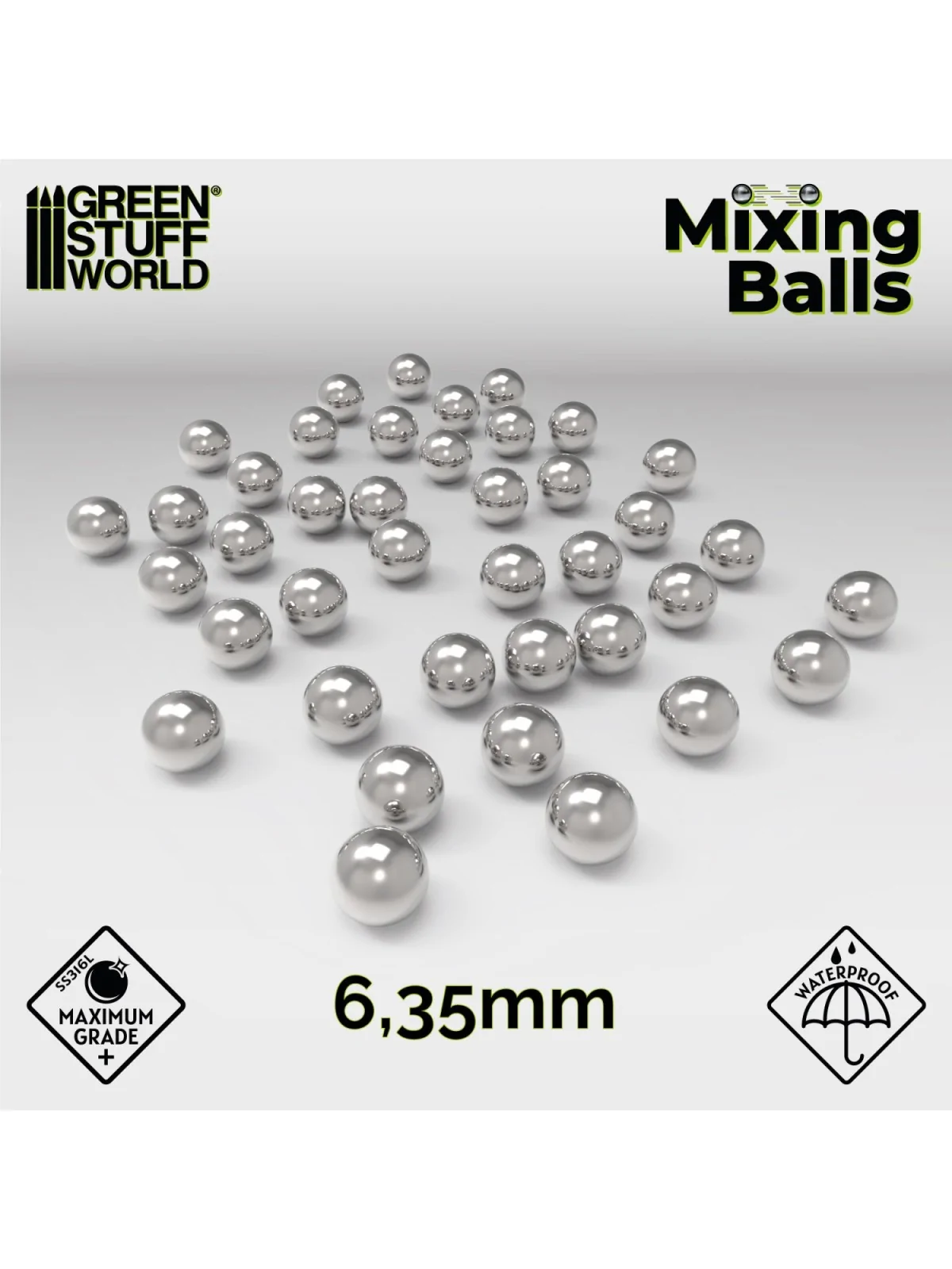 Bolas Mezcladoras Pintura 6,35mm (Green Stuff World) de Green Stuff World en Modelismo | La Cueva Roja