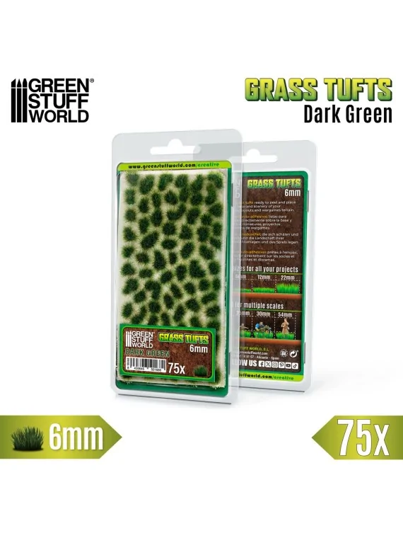 Matas Cesped: Tufts 6 mm Verde Oscuro (Green Stuff World) de Green Stuff World en Modelismo | La Cueva Roja