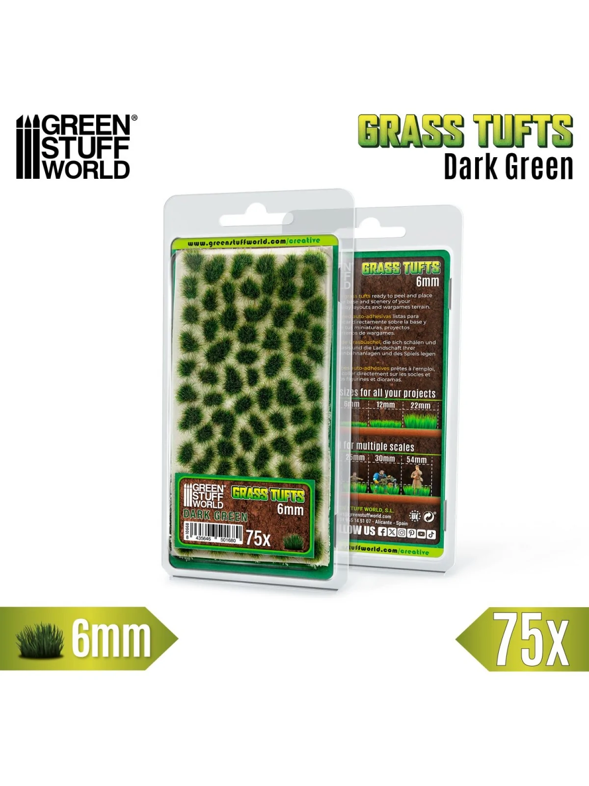 Matas Cesped: Tufts 6 mm Verde Oscuro (Green Stuff World) de Green Stuff World en Modelismo | La Cueva Roja