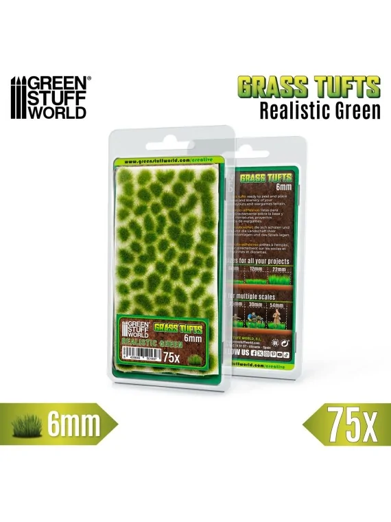 Matas Cesped: Tufts 6 mm Verde Realista (Green Stuff World) de Green Stuff World en Modelismo | La Cueva Roja