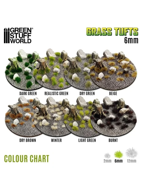 Matas Cesped: Tufts 6 mm Verde Realista (Green Stuff World) de Green Stuff World en Modelismo | La Cueva Roja