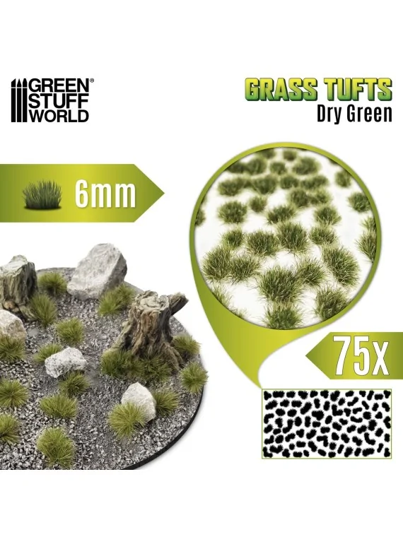 Matas Cesped: Tufts 6 mm Verde Seco (Green Stuff World) de Green Stuff World en Modelismo | La Cueva Roja