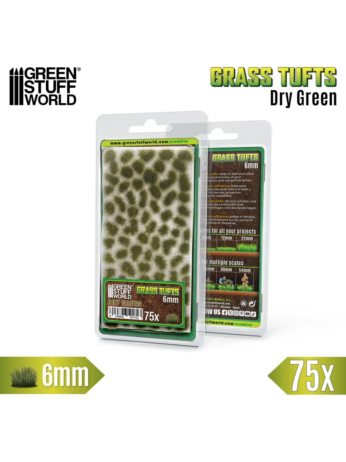 Matas Cesped: Tufts 6 mm Verde Seco (Green Stuff World) de Green Stuff World en Modelismo | La Cueva Roja