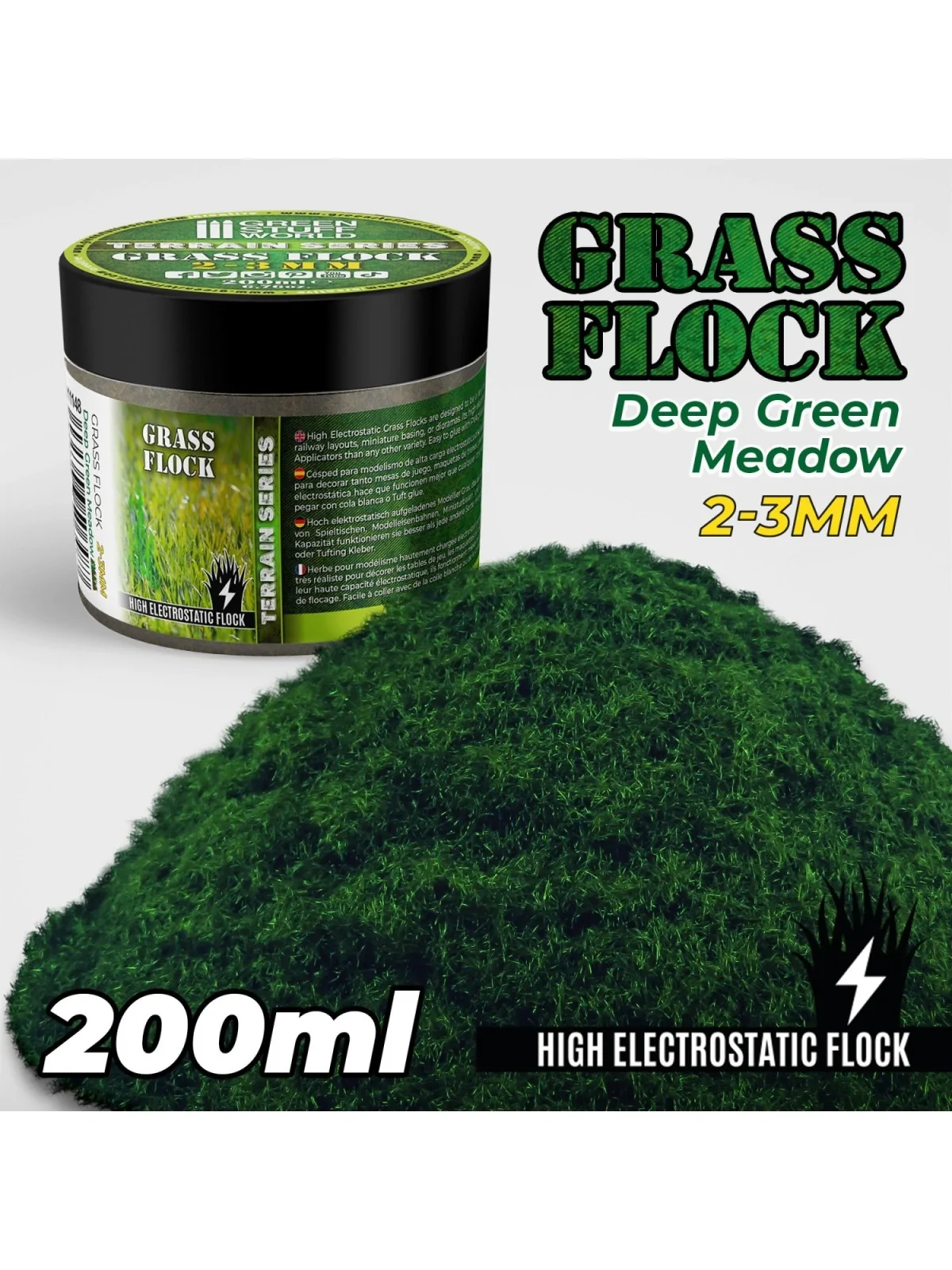 Cesped Electrostatico 2-3mm: Deep Green Meadow  200ml (Green Stuff World) de Green Stuff World en Modelismo | La Cueva Roja