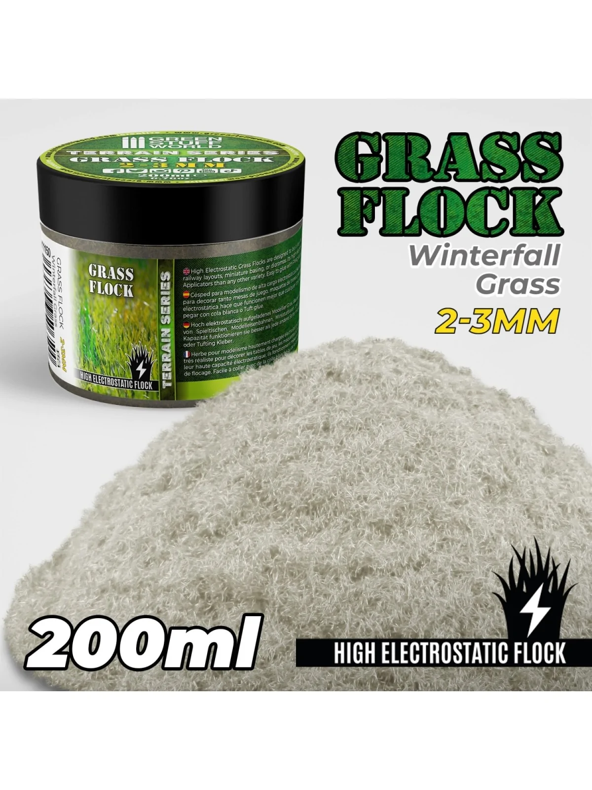 Cesped Electrostatico 2-3mm: Winterfall Grass 200ml (Green Stuff World) de Green Stuff World en Modelismo | La Cueva Roja