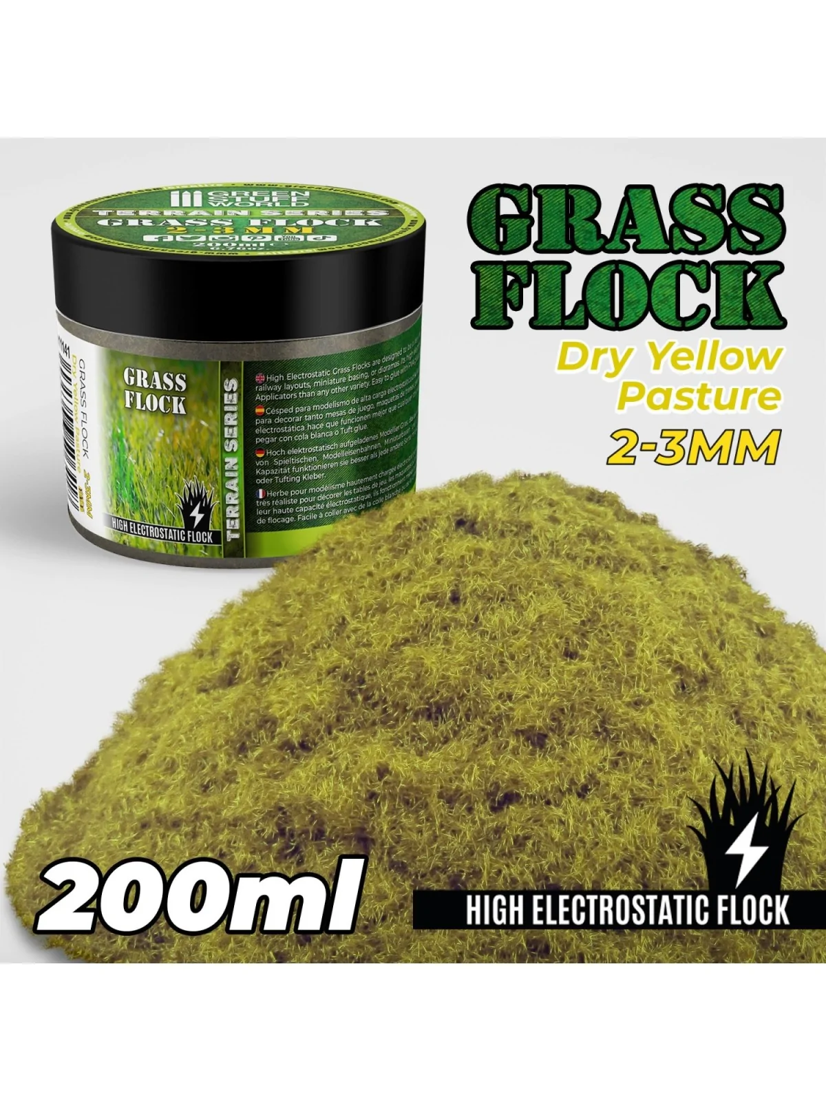 Cesped Electrostatico 2-3mm: Dry Yellow Pasture 200ml de Green Stuff World en Modelismo | La Cueva Roja