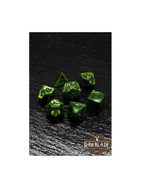 Rawblade Marble Dark Green Dice Set de Last Level en Dados | La Cueva Roja
