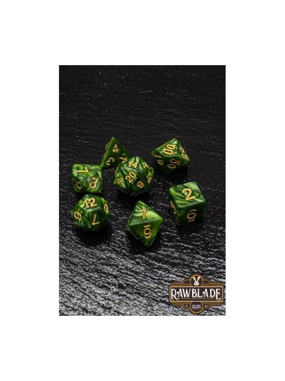 Rawblade Marble Dark Forest Dice Set de Last Level en Dados | La Cueva Roja