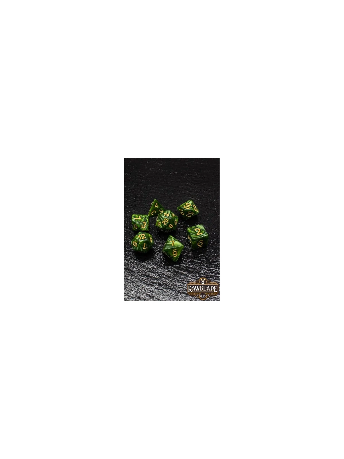 Rawblade Marble Dark Forest Dice Set de Last Level en Dados | La Cueva Roja
