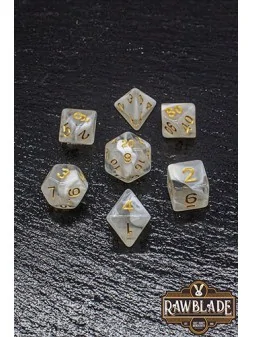 Rawblade Acrylic Marble Transparent Dice Set de Last Level en Dados | La Cueva Roja