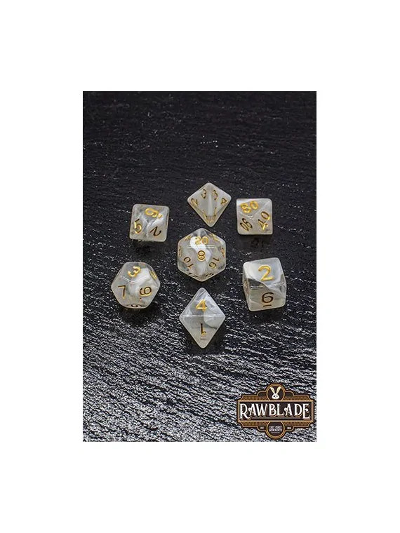 Rawblade Acrylic Marble Transparent Dice Set de Last Level en Dados | La Cueva Roja
