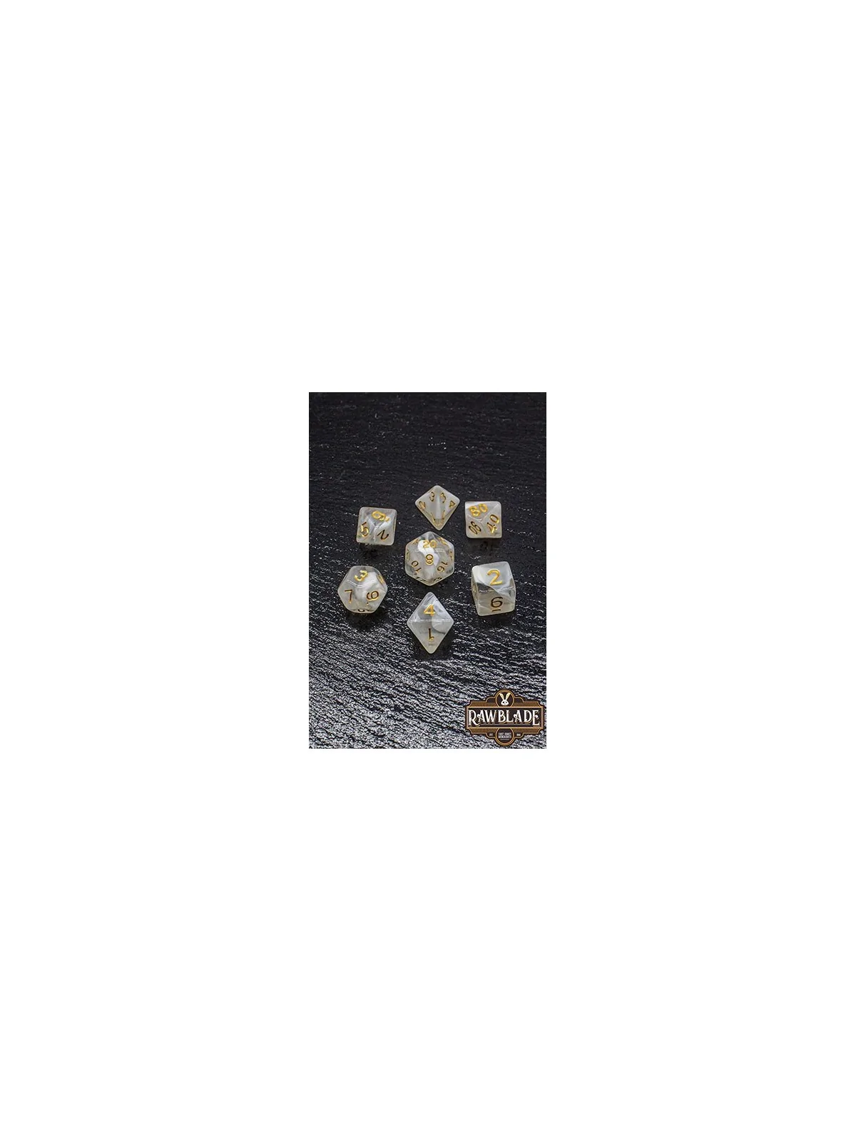 Rawblade Acrylic Marble Transparent Dice Set de Last Level en Dados | La Cueva Roja