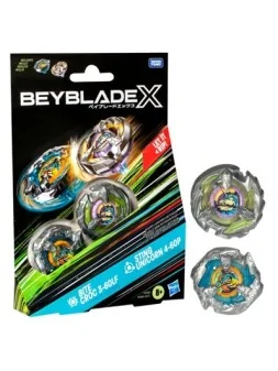 Beyblade X: Bite Croc 3-60LF + Sting Unicorn 4-60P (Dual Booster Pack) de Hasbro en Beyblade X | La Cueva Roja