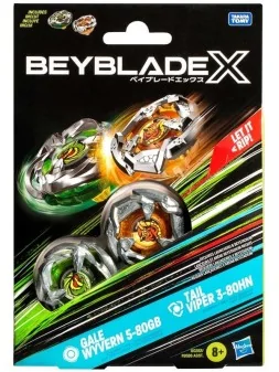 Beyblade X: Gale Wyvern 5-80GB + Tail Viper 3-80HN (Dual Booster Pack) de Hasbro en Beyblade X | La Cueva Roja
