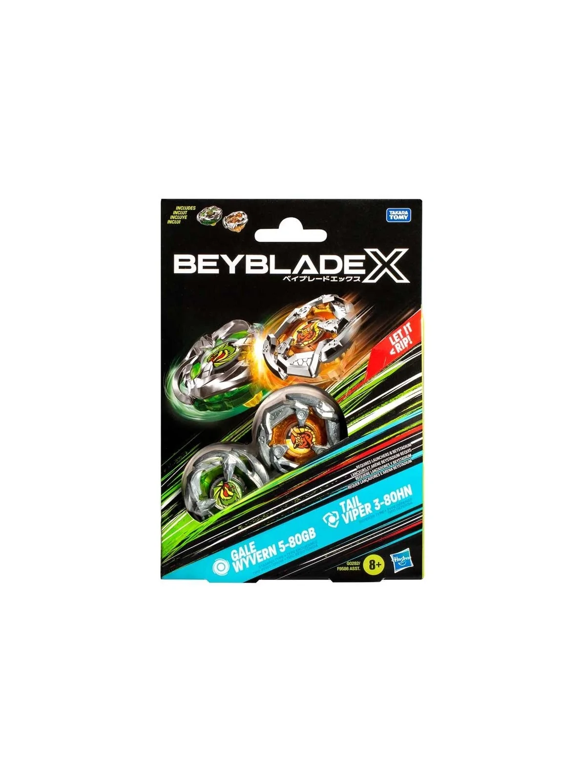 Beyblade X: Gale Wyvern 5-80GB + Tail Viper 3-80HN (Dual Booster Pack) de Hasbro en Beyblade X | La Cueva Roja
