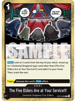 The Five Elders Are at Your Service!!! (OP13-096) de Bandai en OP13 - Carrying on his Will | La Cueva Roja