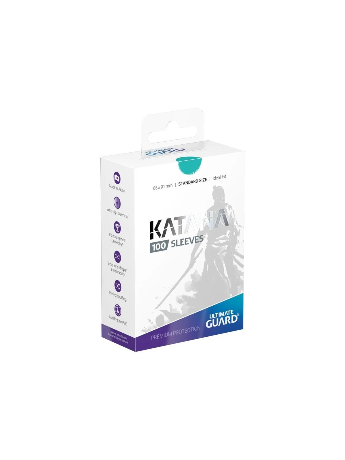 Ultimate Guard Katana Sleeves Standard Size (100) - Turquoise de Ultimate Guard en Fundas | La Cueva Roja