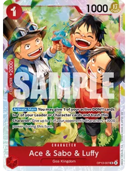 Ace & Sabo & Luffy (OP13-007) (V.1) de Bandai en OP13 - Carrying on his Will | La Cueva Roja