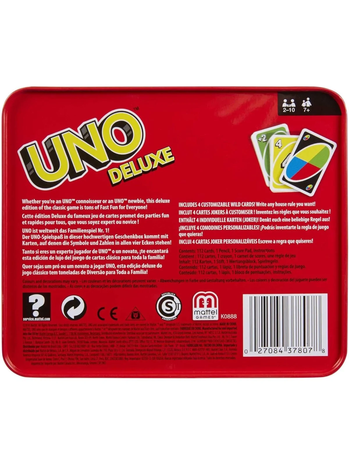 Uno Deluxe de Mattel en Juegos de Cartas | La Cueva Roja