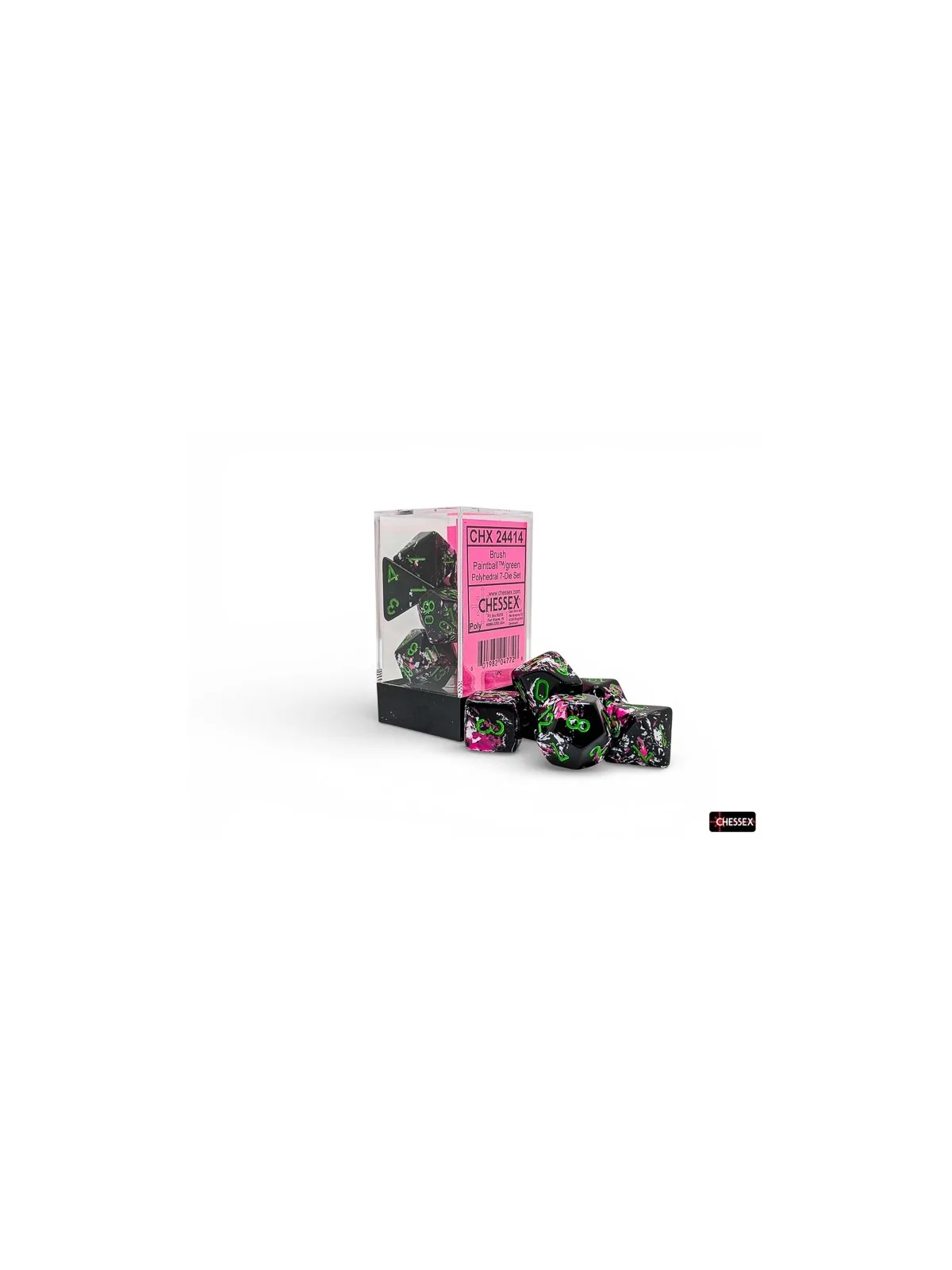 7 Dice Brush Polyhedral Paintball /Green Dice Block de Last Level en Dados | La Cueva Roja